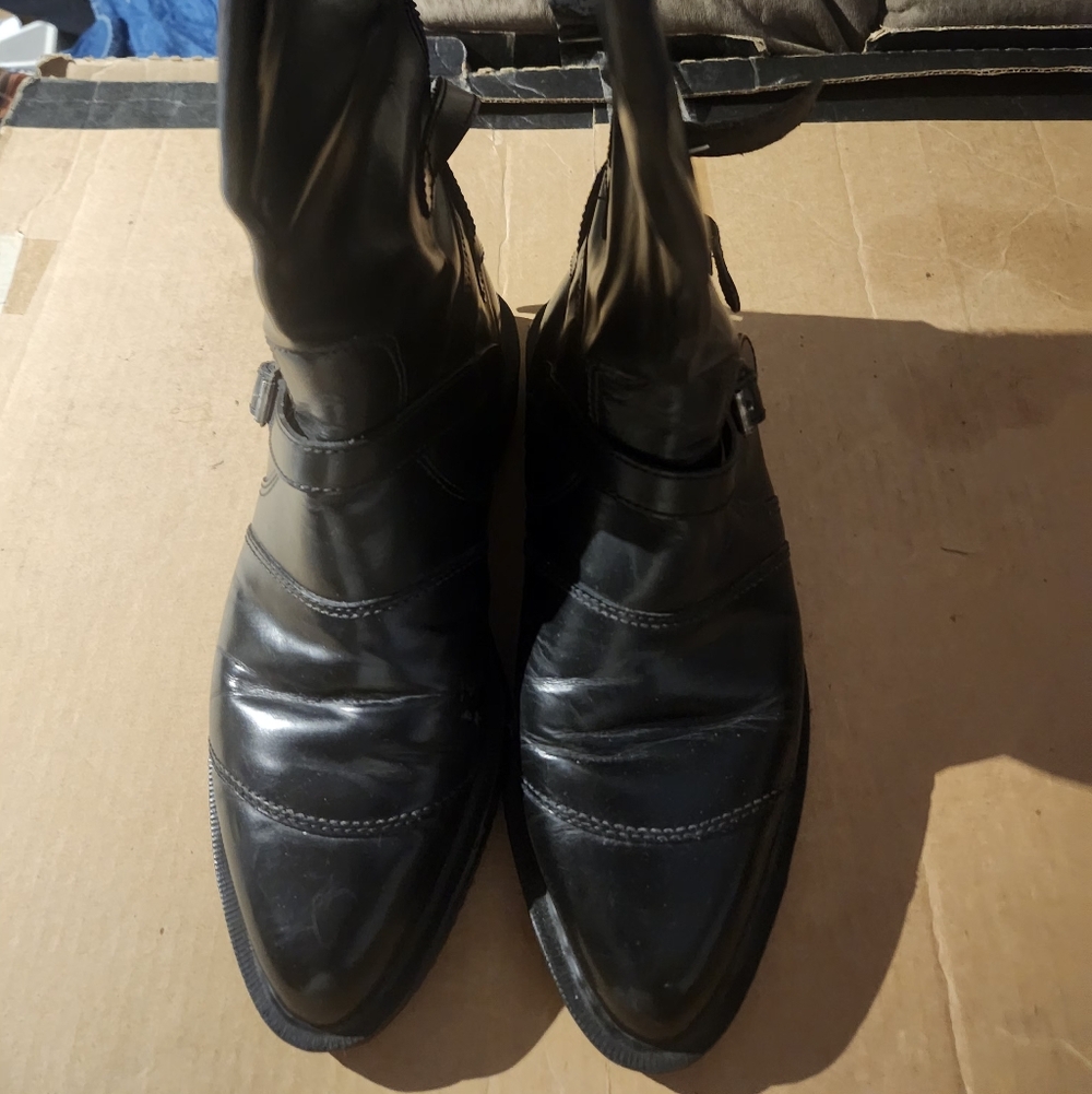 Vtg Doc Martens 18inch riding,  engineer made in england boots size 9 wedge heel